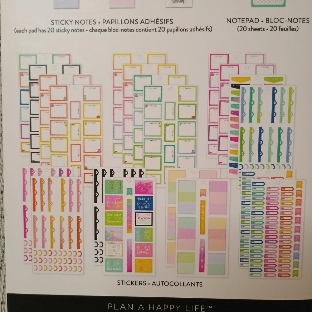 **READ** Happy Planner Undated Fitness Extension Pack Bundle with Sticker Book